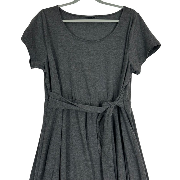 Torrid Gray Fit and Flare Tie Waist Stretch Casual Skater Dress Plus Size 2 - Picture 2 of 7